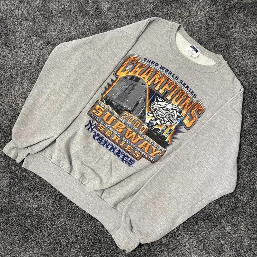Vintage 2000 Subway Series World Series Mets Yankees Sweatshirt Crewneck Mens XL
